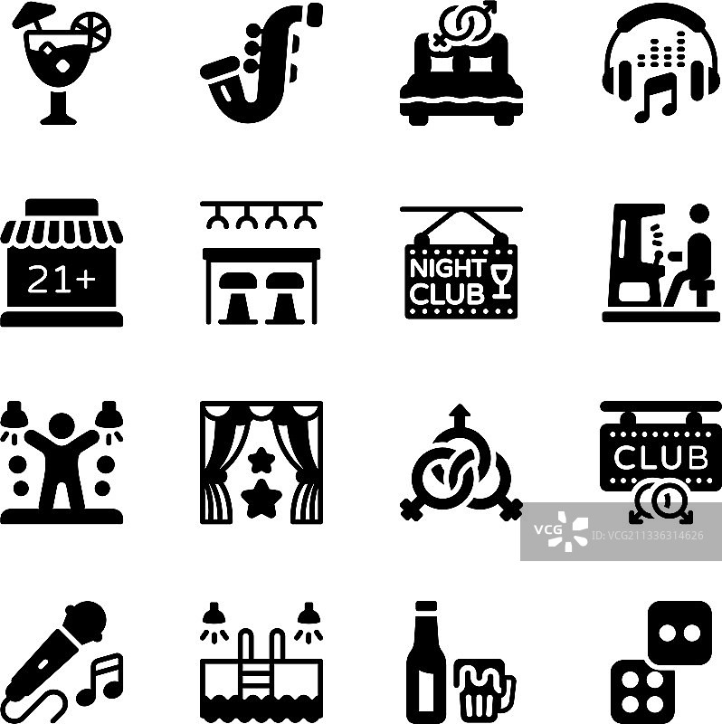夜店元素图标包图片素材