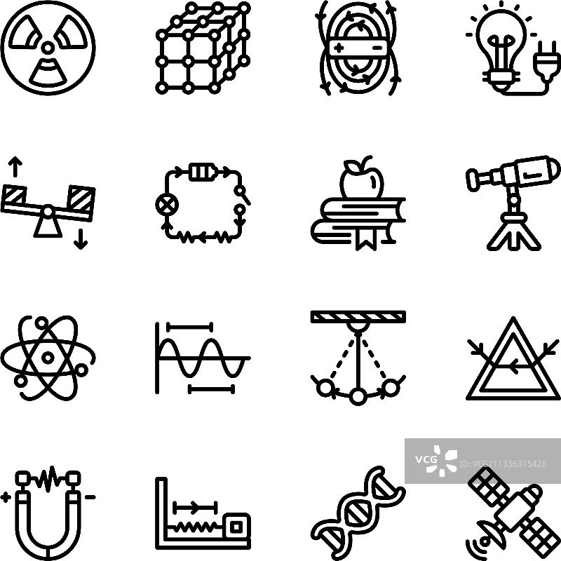 线性物理图标包图片素材