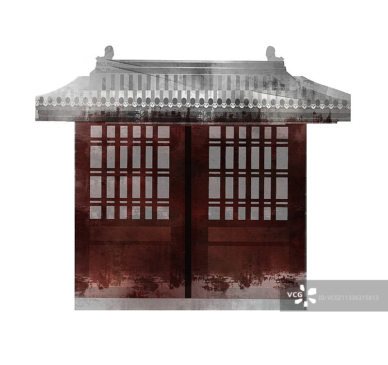 中国风外墙插画元素图片素材