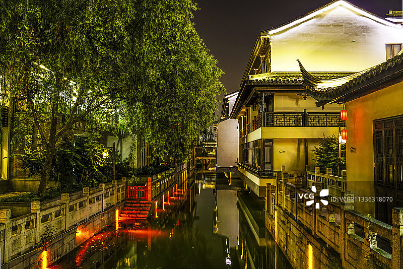 斜塘月色~苏州斜塘老街图片素材