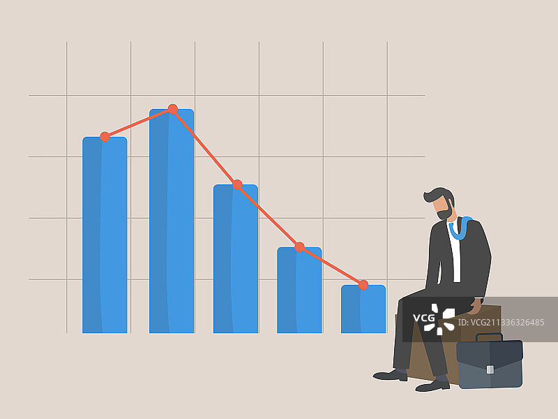 因破产而沮丧的商人图片素材