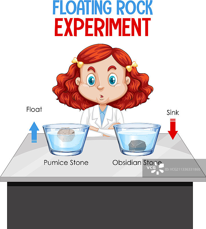 年轻科学家进行悬浮岩石实验图片素材