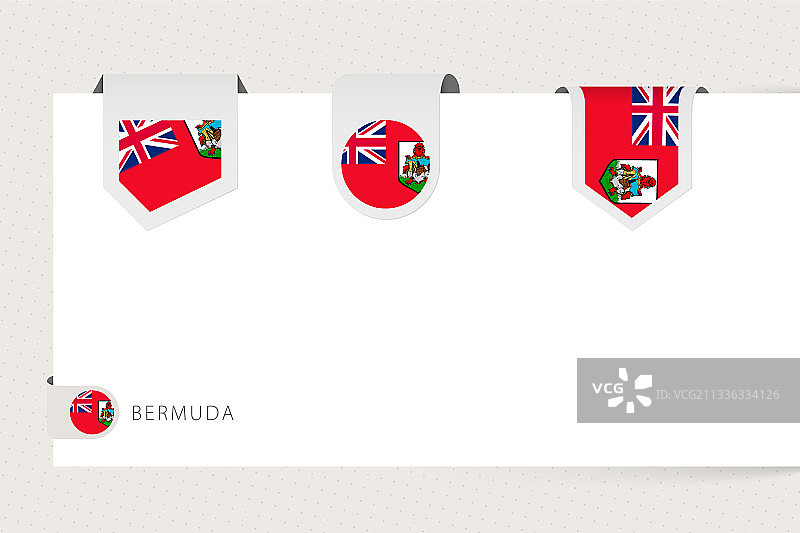 百慕大不同形状的旗帜标签图片素材