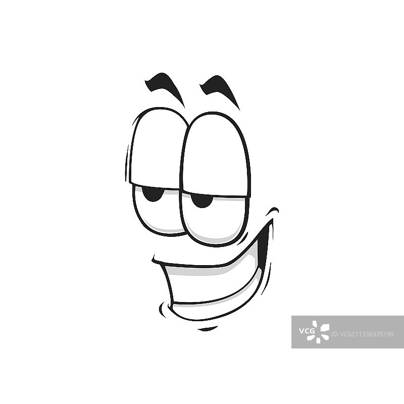 卡通面部滑稽表情孤立图标图片素材