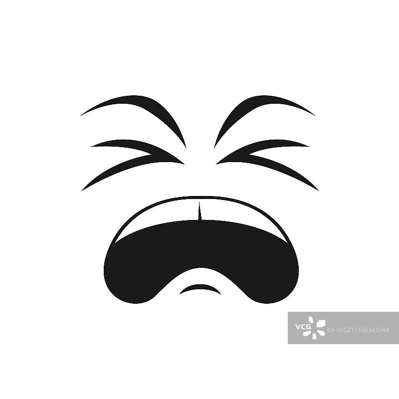 心情不好，孤立的沮丧哭泣表情符号图标图片素材