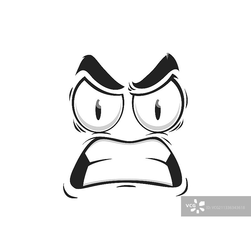卡通愤怒咬牙表情符号图片素材