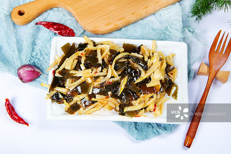 海带炒幼笋图片素材