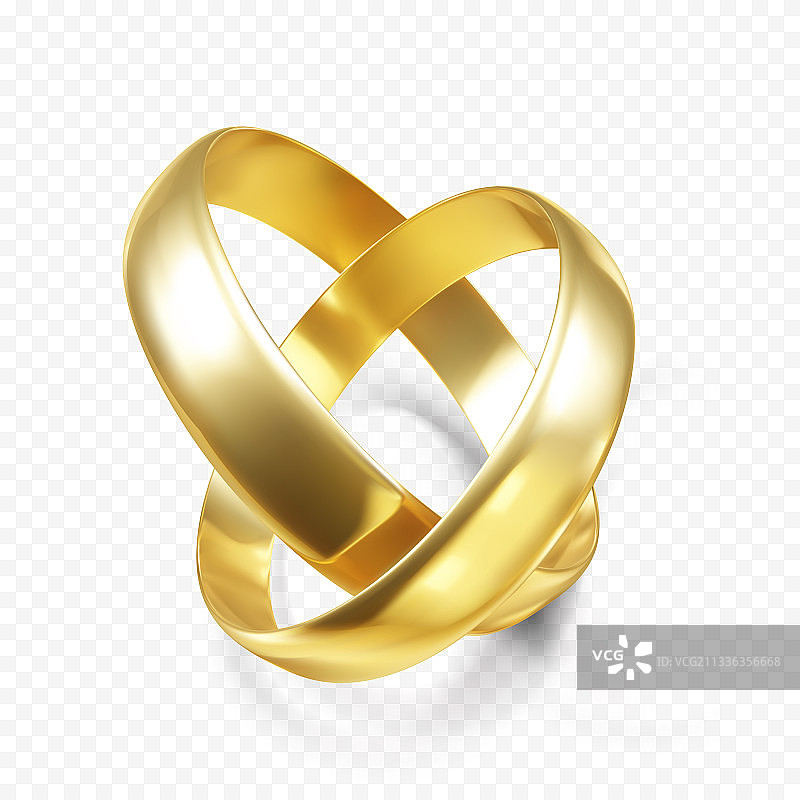金色结婚戒指对戒3D图图片素材
