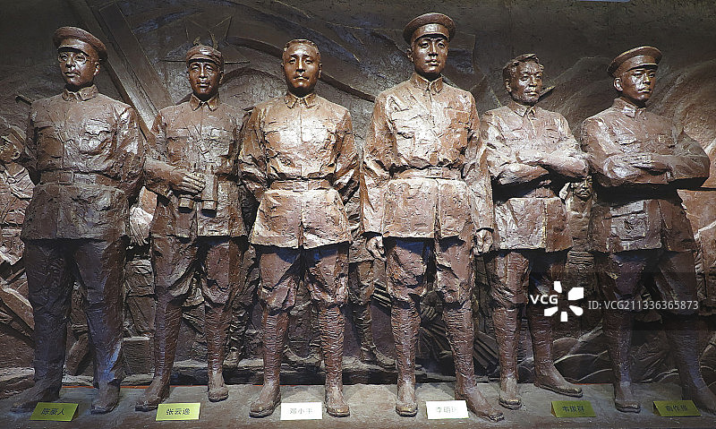 中国广西南宁百色起义陈列馆--起义领导人雕塑图片素材