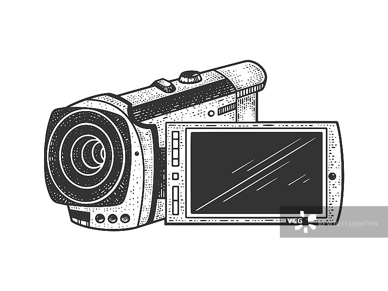 小型摄像机素描图片素材