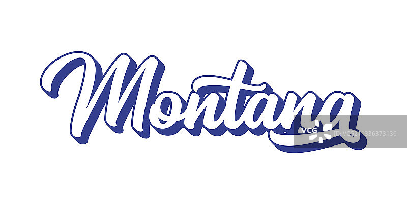 手绘蒙大拿复古文字3D设计图片素材