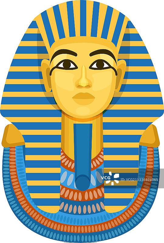 金色丧葬面具半身像法老古图片素材