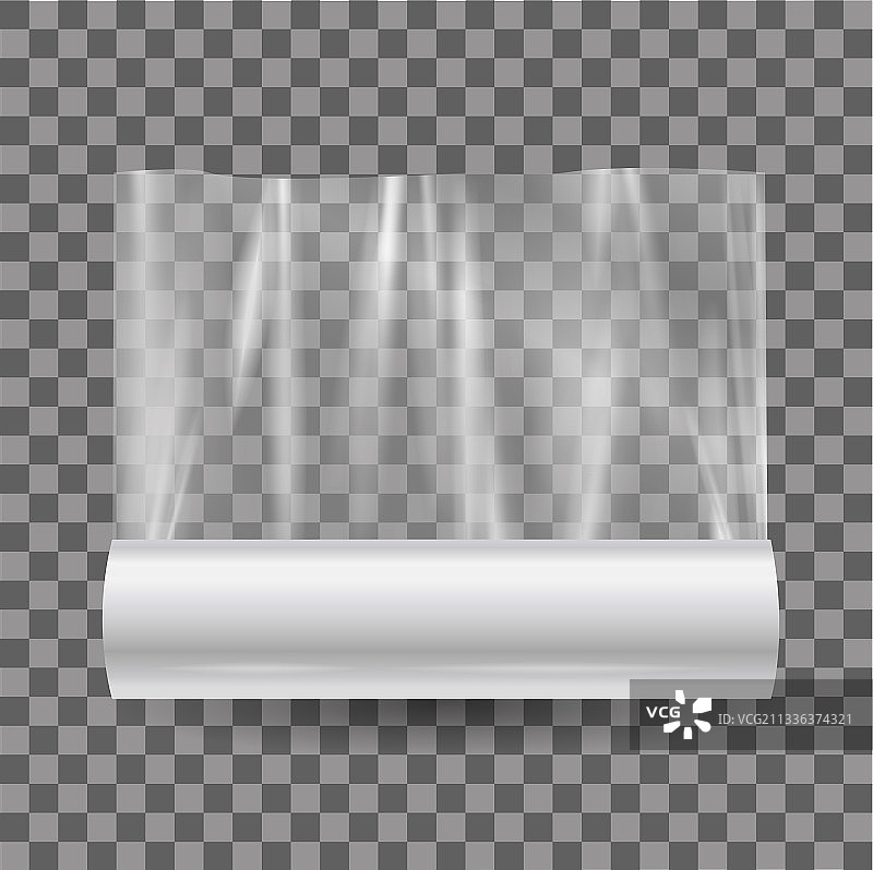 逼真的透明塑料食品薄膜模型图片素材