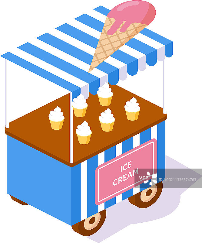 现代街头3D售货亭，天然食品图片素材