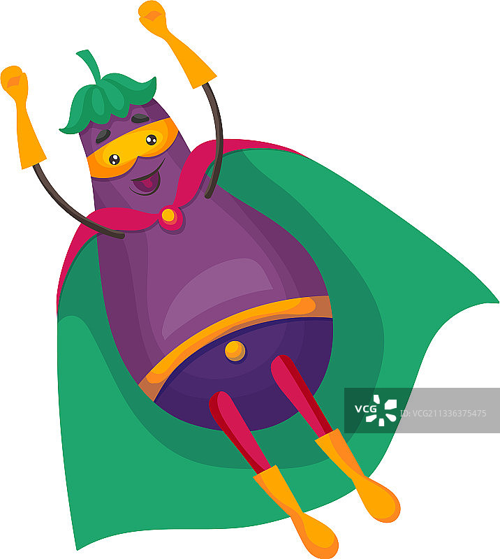 可爱食物茄子披风超人面具图片素材