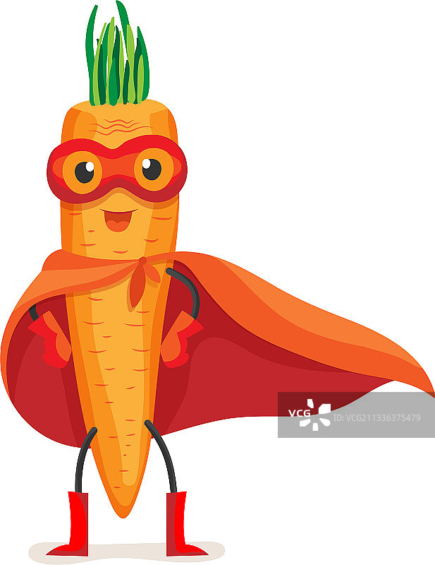可爱的食物胡萝卜超级英雄图片素材