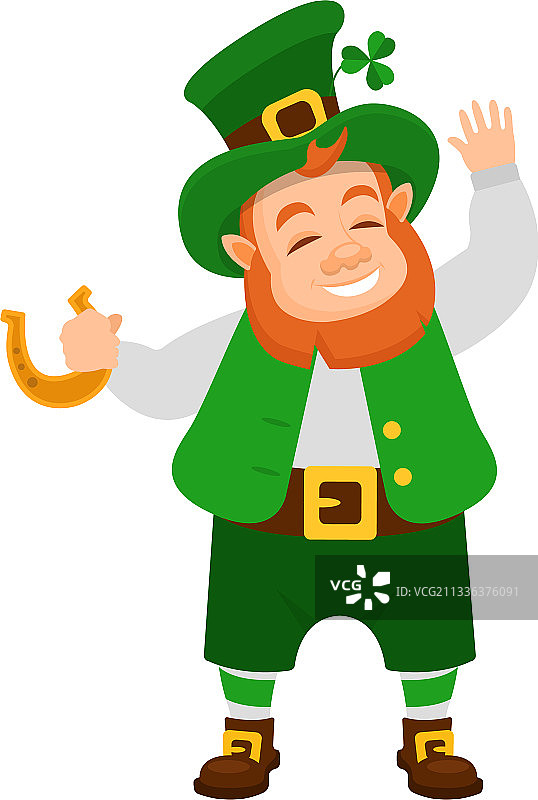 有趣的爱尔兰主题小精灵角色图片素材