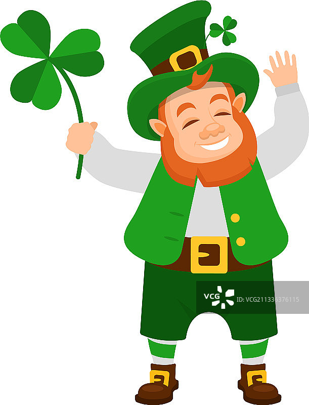 有趣的爱尔兰角色幸运小矮妖图片素材
