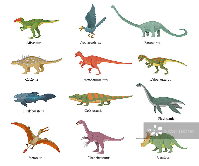 空陆恐龙生活场景套装图片素材