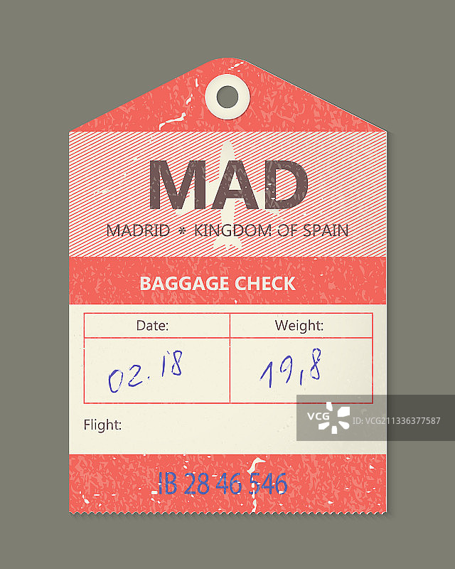 复古行李牌西班牙复古旅行图片素材