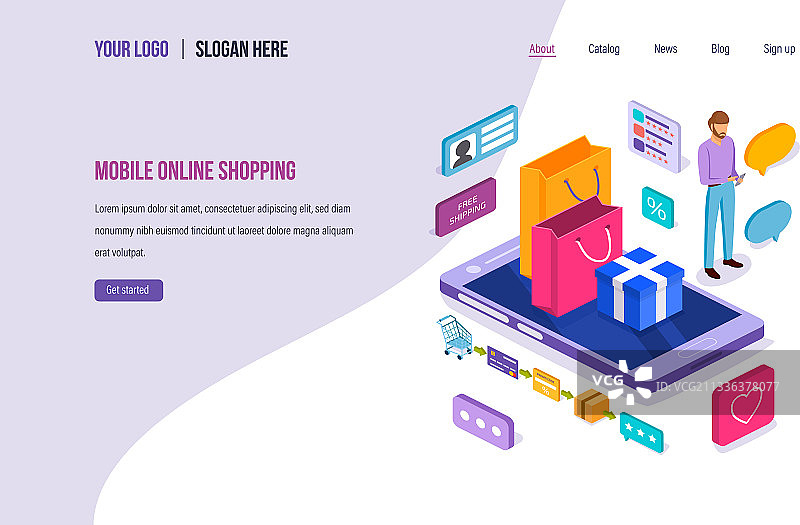 移动在线购物数字营销购买图片素材