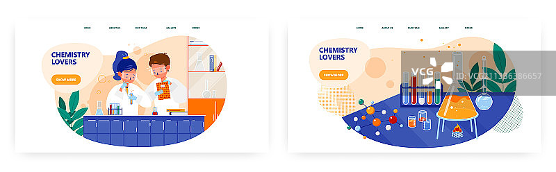 化学爱好者着陆页设计网站图片素材