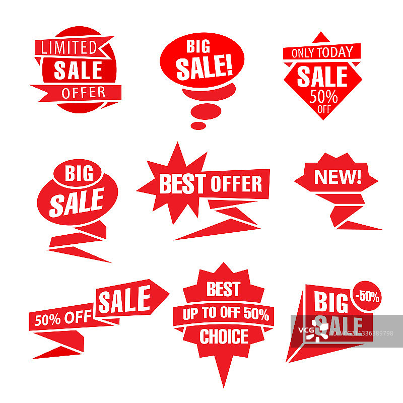 红色广告彩色标签图片素材