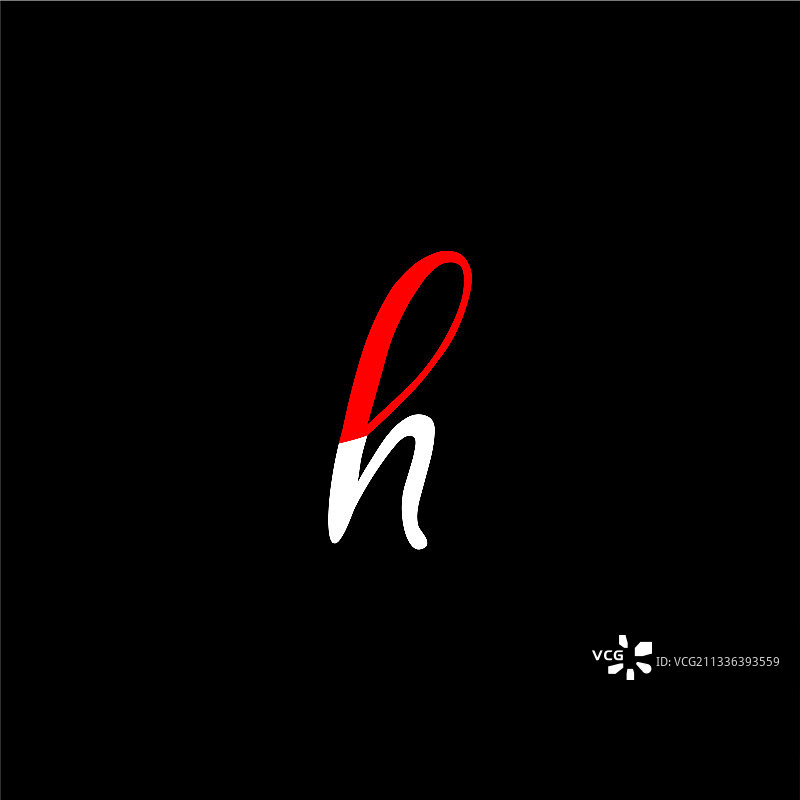 黑色背景上的字母H抽象标志设计图片素材