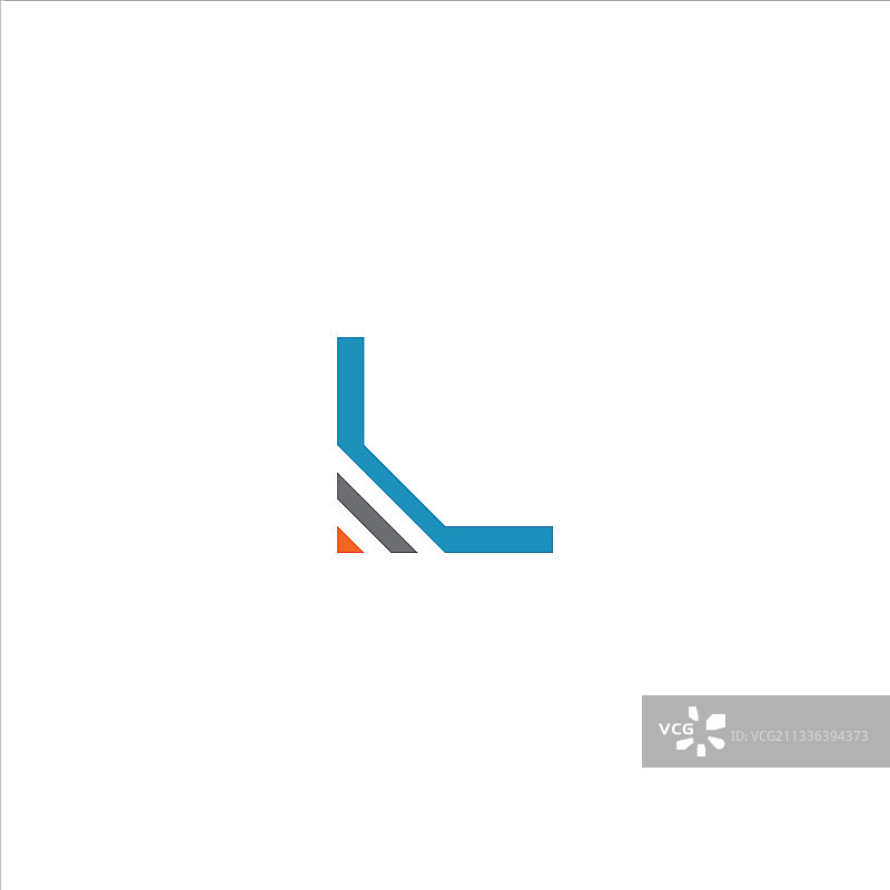 黑色背景上的抽象字母L标志设计图片素材