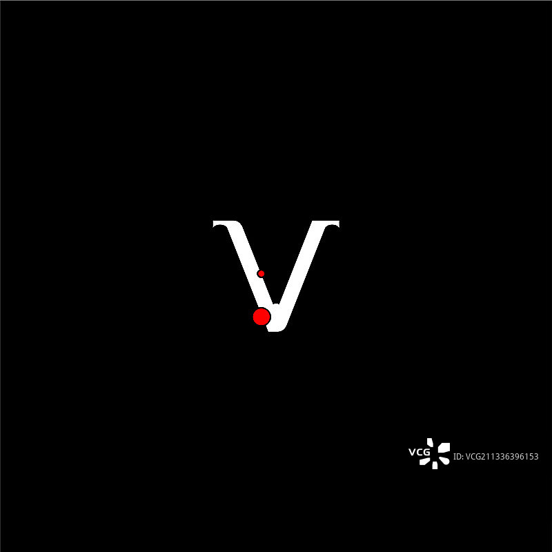 黑色背景V字母抽象标志设计图片素材