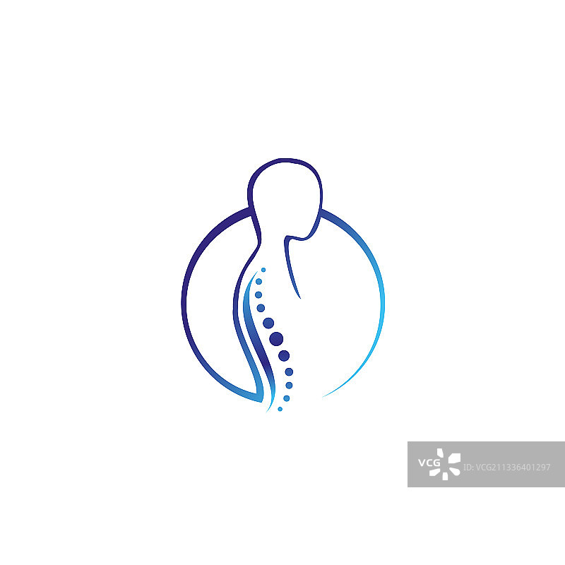 带脊椎的人体圆形医疗标志图片素材