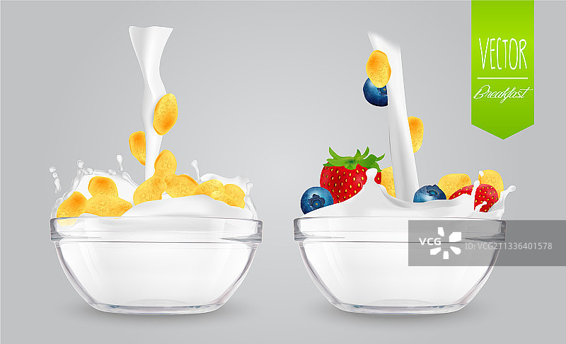 牛奶浆果谷物图片素材