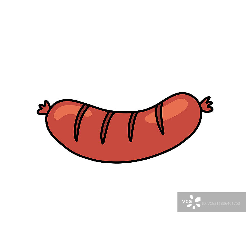 手绘香肠涂鸦图片素材