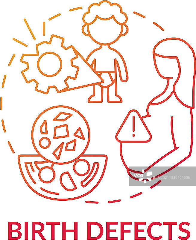 先天缺陷概念图标图片素材