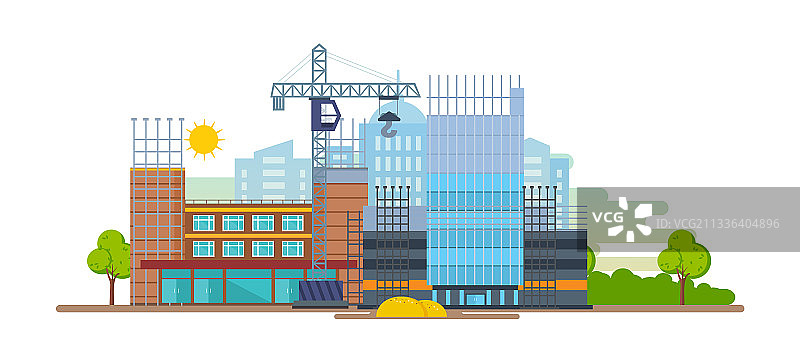 房屋建筑施工立面图片素材