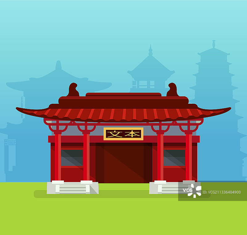 中国特色中式建筑房屋设计图片素材