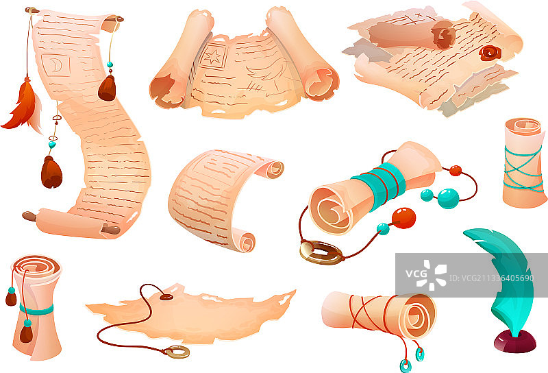 纸莎草羊皮纸魔法古卷复古纸图片素材