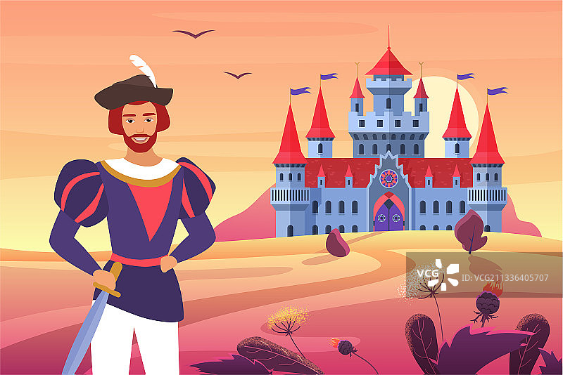 穿着中世纪服装的王子图片素材