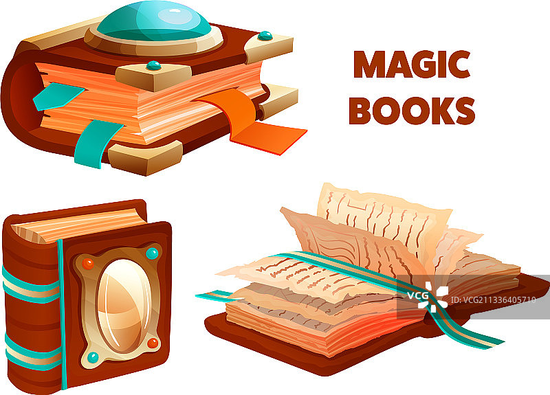 带有神秘咒语的古老魔法书图片素材