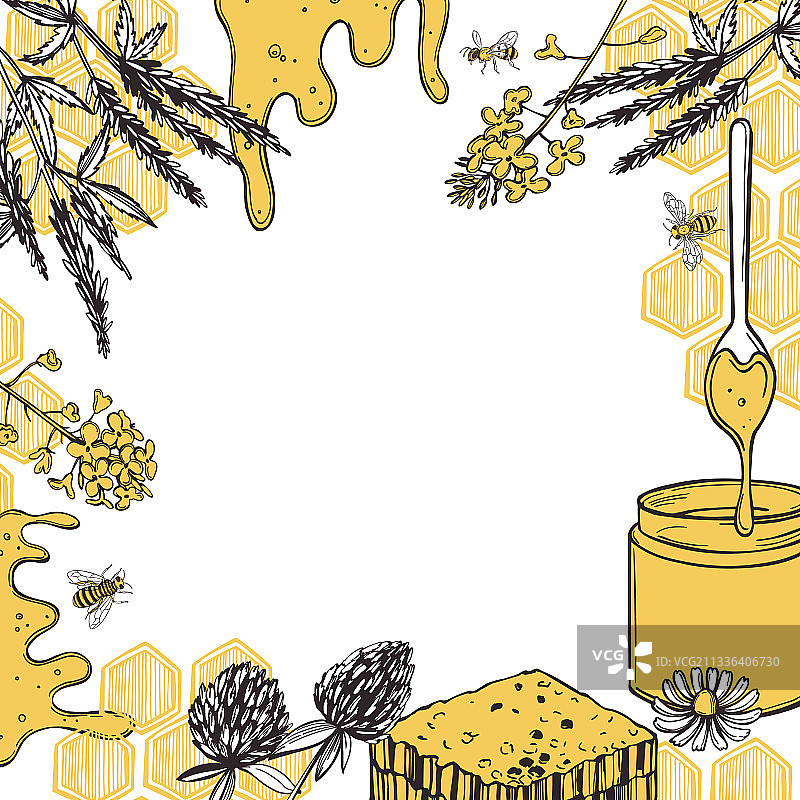 蜂蜜套装背景图片素材