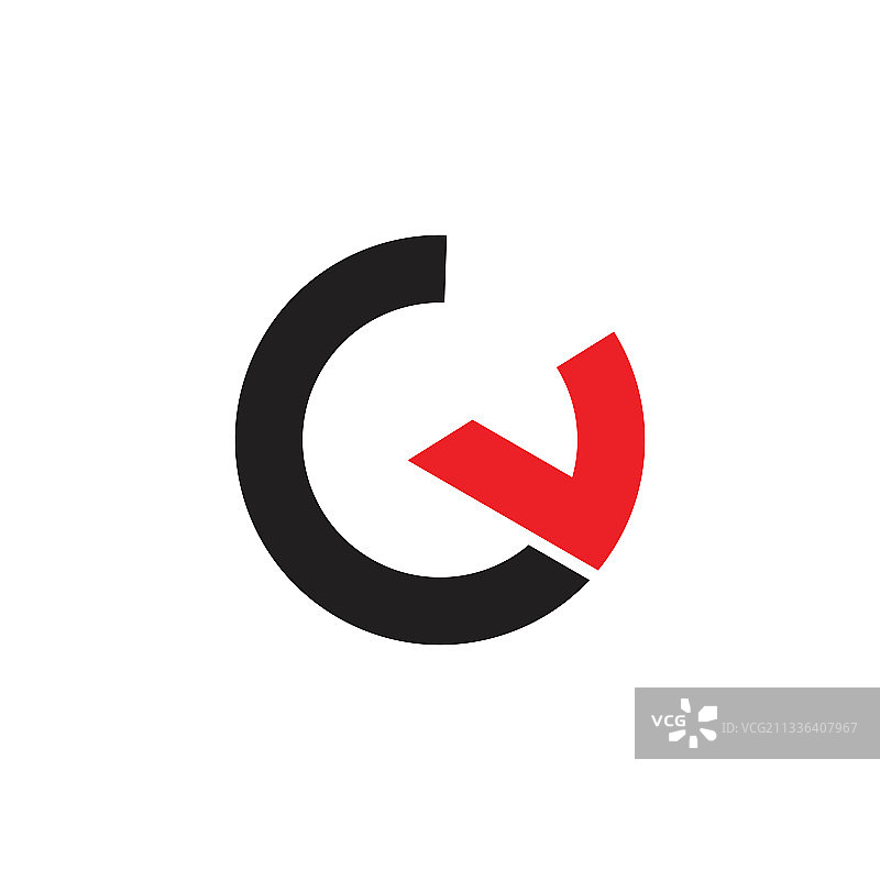 字母CV 简约几何线条标志图片素材