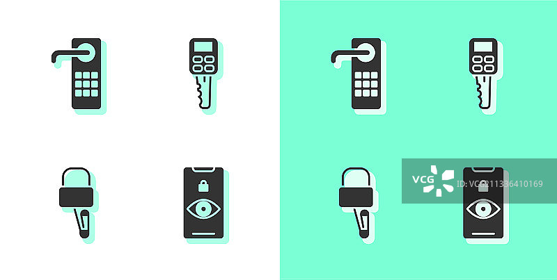 眼睛扫描数字门锁开锁器图片素材