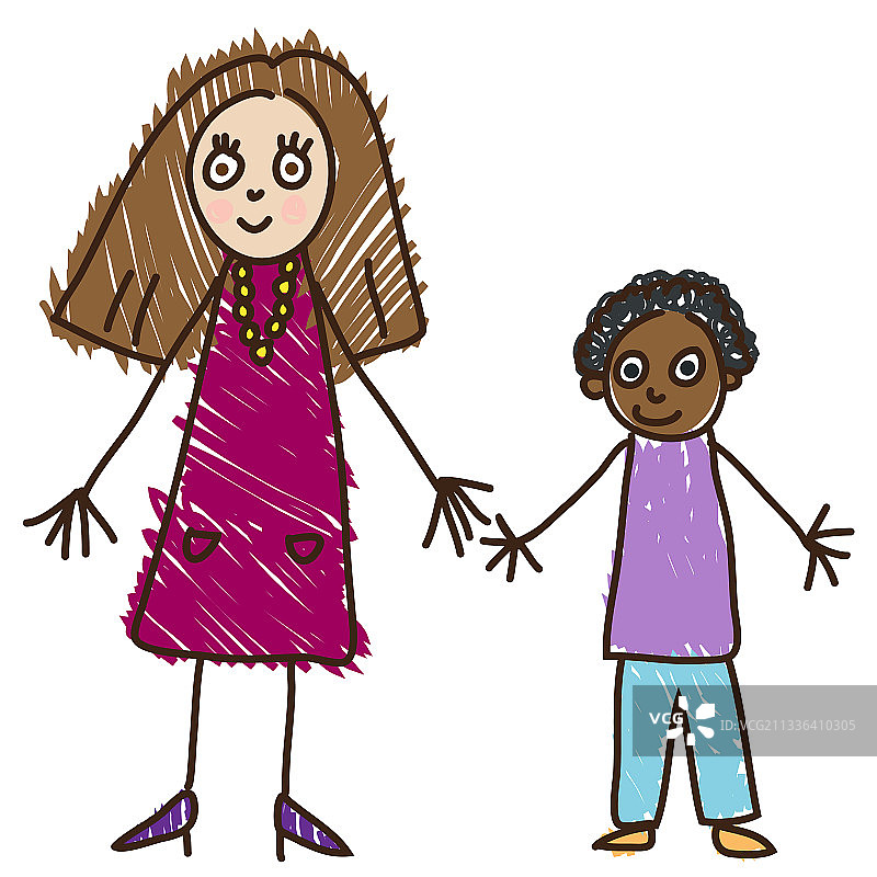 单亲母亲与非洲裔养子图片素材