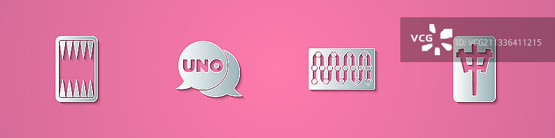 套剪纸西洋双陆棋棋牌uno游戏图片素材