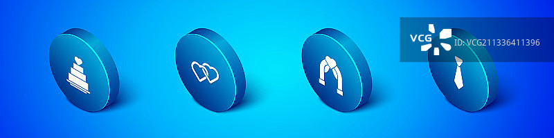 2.5D婚礼蛋糕拱门装饰组件图片素材