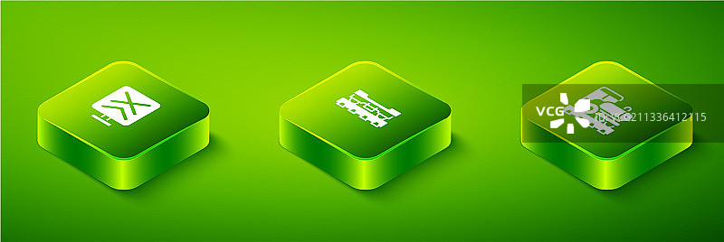 2.5D复古货运列车车厢组件图片素材