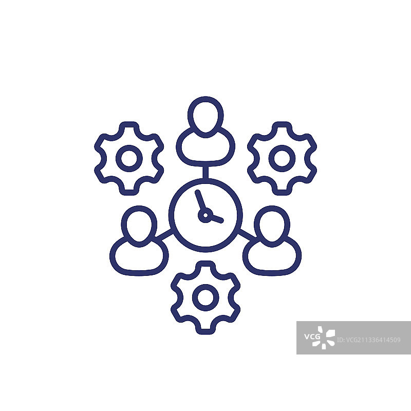 团队合作和截止日期线性图标图片素材