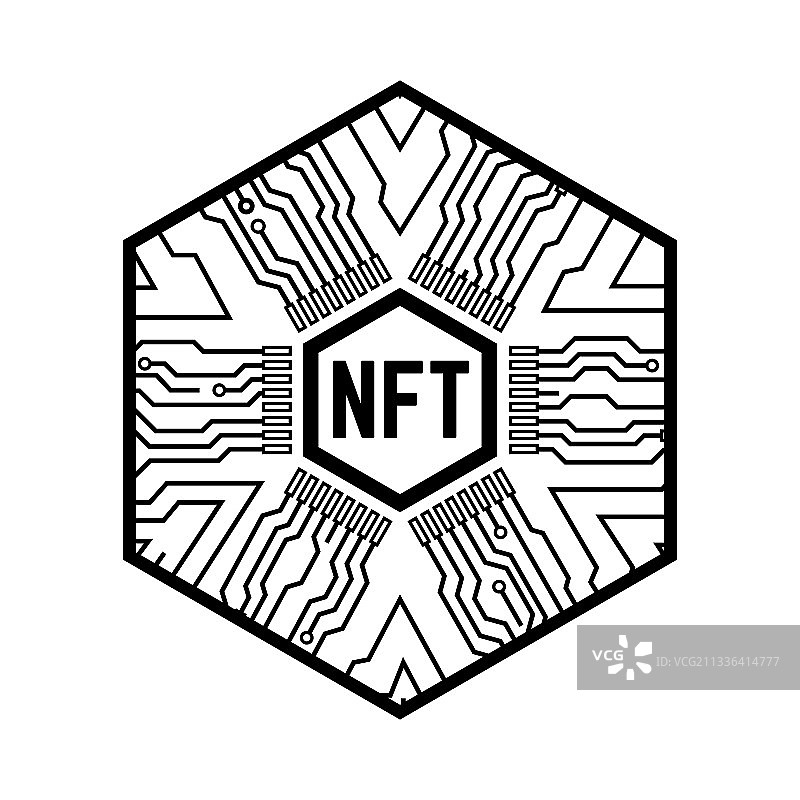 NFT非同质化代币黑白稿图片素材