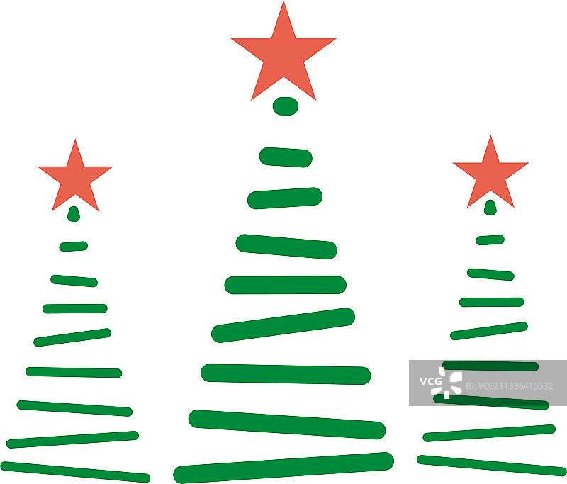 新年圣诞树图标绿色冷杉套装图片素材