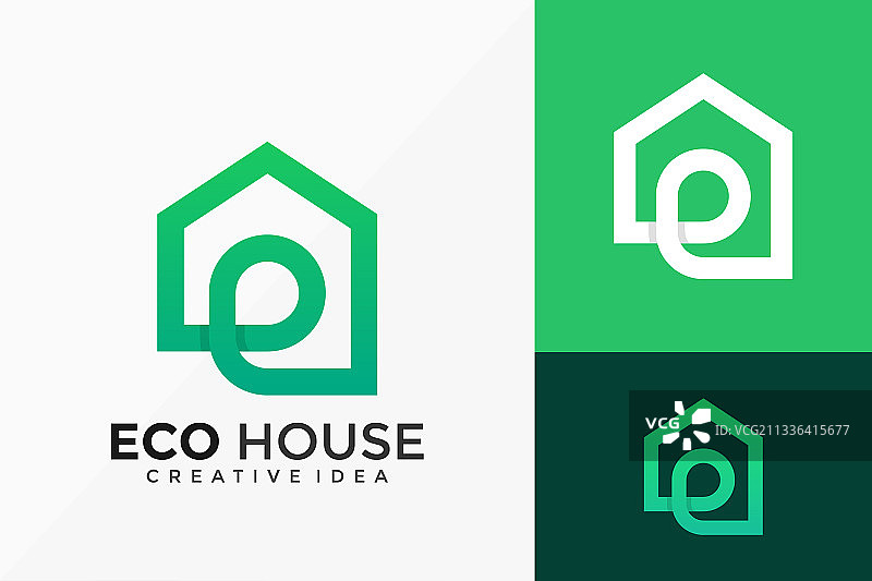 生态房屋抽象标志设计图片素材